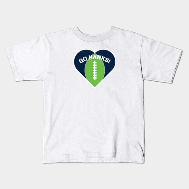 Heart Shaped Seattle Seahawks Seattle Seahawks Kids T Shirt